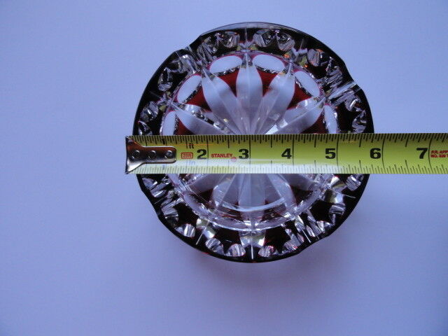 St Louis Ruby Star Cut Ashtray