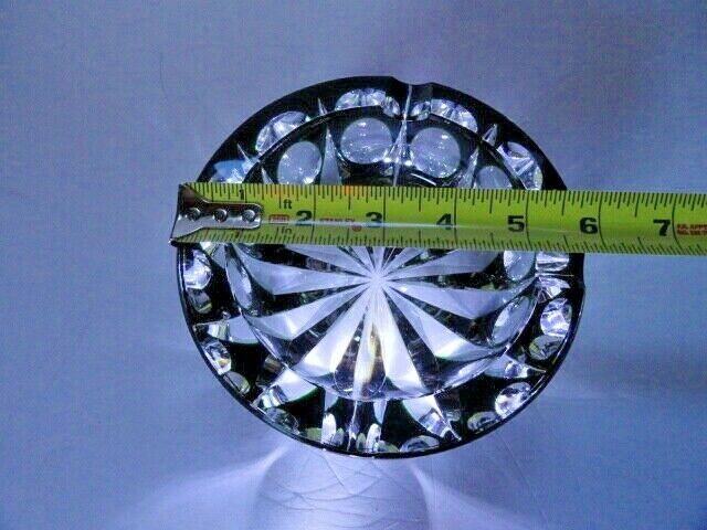 Saint-Louis Crystal Ashtray Emerald Green 6" diameter