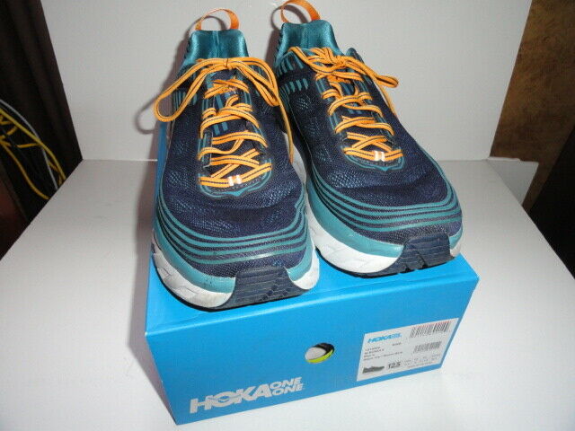 Hoka One One Bondi 6 Black Iris / Storm Blue Tennis Running Men's Size 12.5"