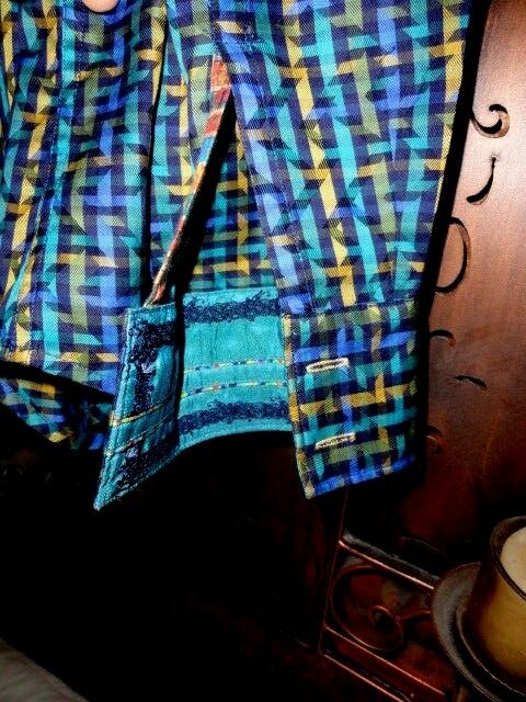 Robert Graham Woven Basketweave Check Print Shirt — Medium