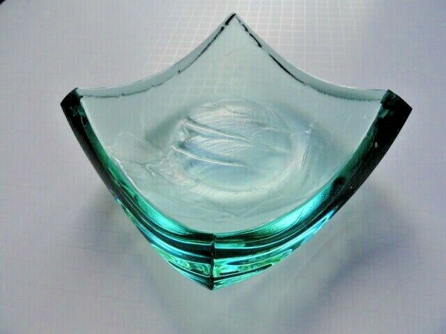 Stephen Schlanser Jade Art Glass Bowl Brush Stokes