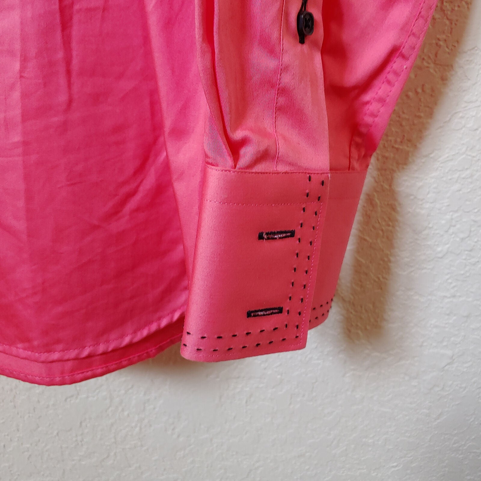 Debonair | Men's Pink Longsleeve Buttondown Casual Shirt | Sz. 3