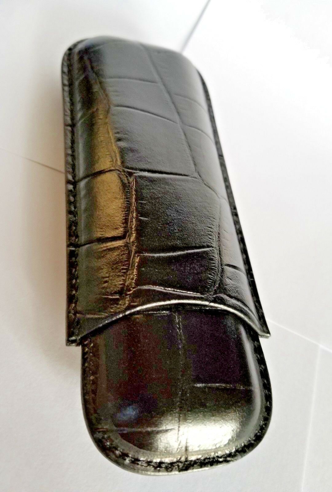 Pheasant Black Croc leather case