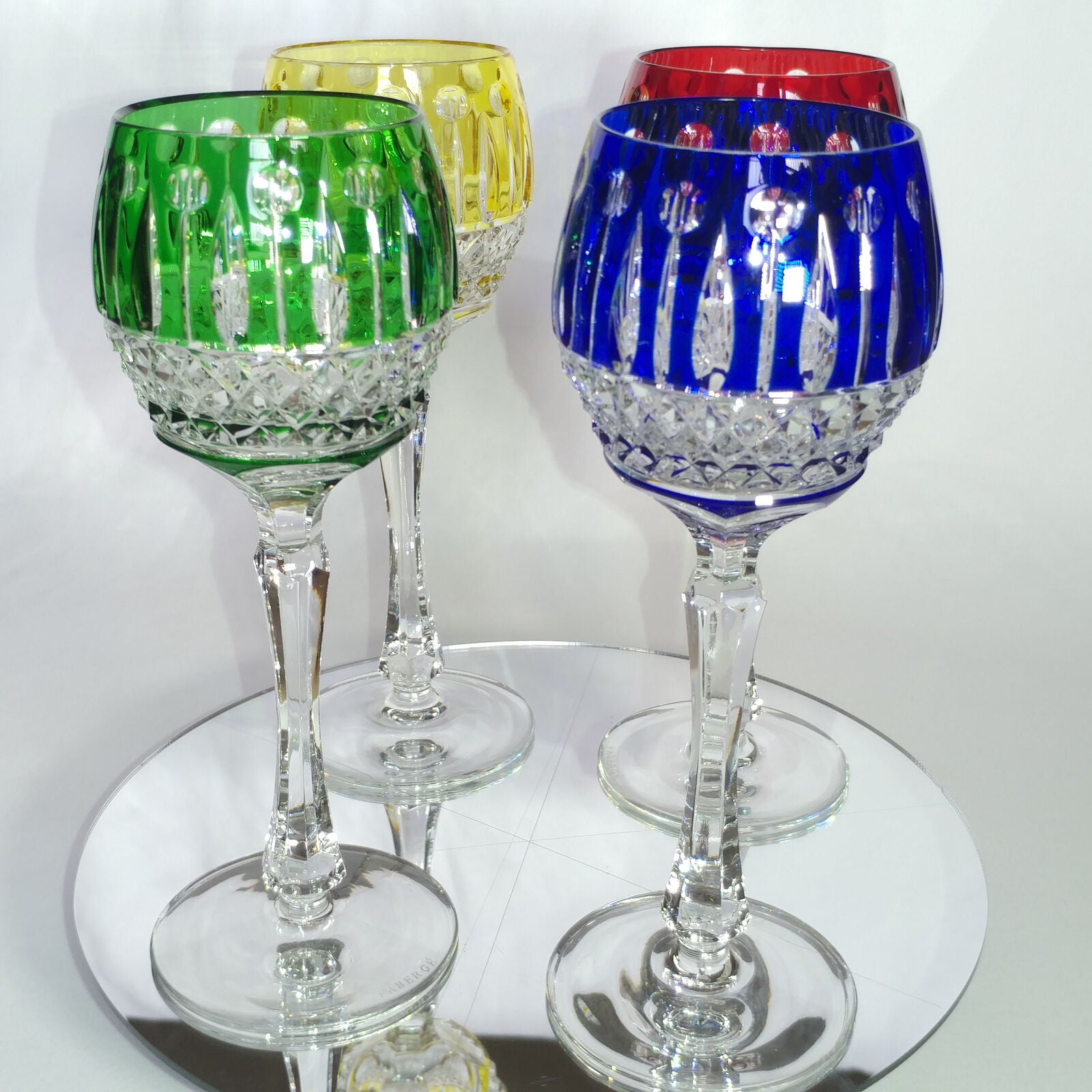 FABERGE XENIA IMPERIAL CASED CUT TO CLEAR CRYSTAL GOBLET SIGNED