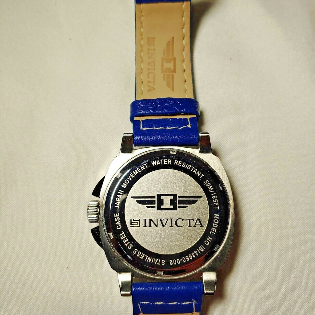 I by Invicta Men's Watch | Stainless Steel Case & Black Leather Band | Model IBI43660-003 (B)