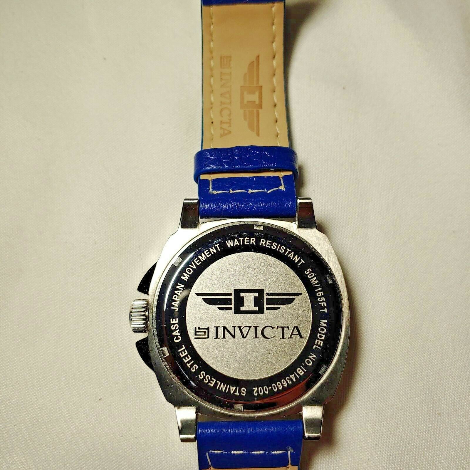 I by Invicta Men's Watch | Stainless Steel Case & Black Leather Band | Model IBI43660-003 (B)