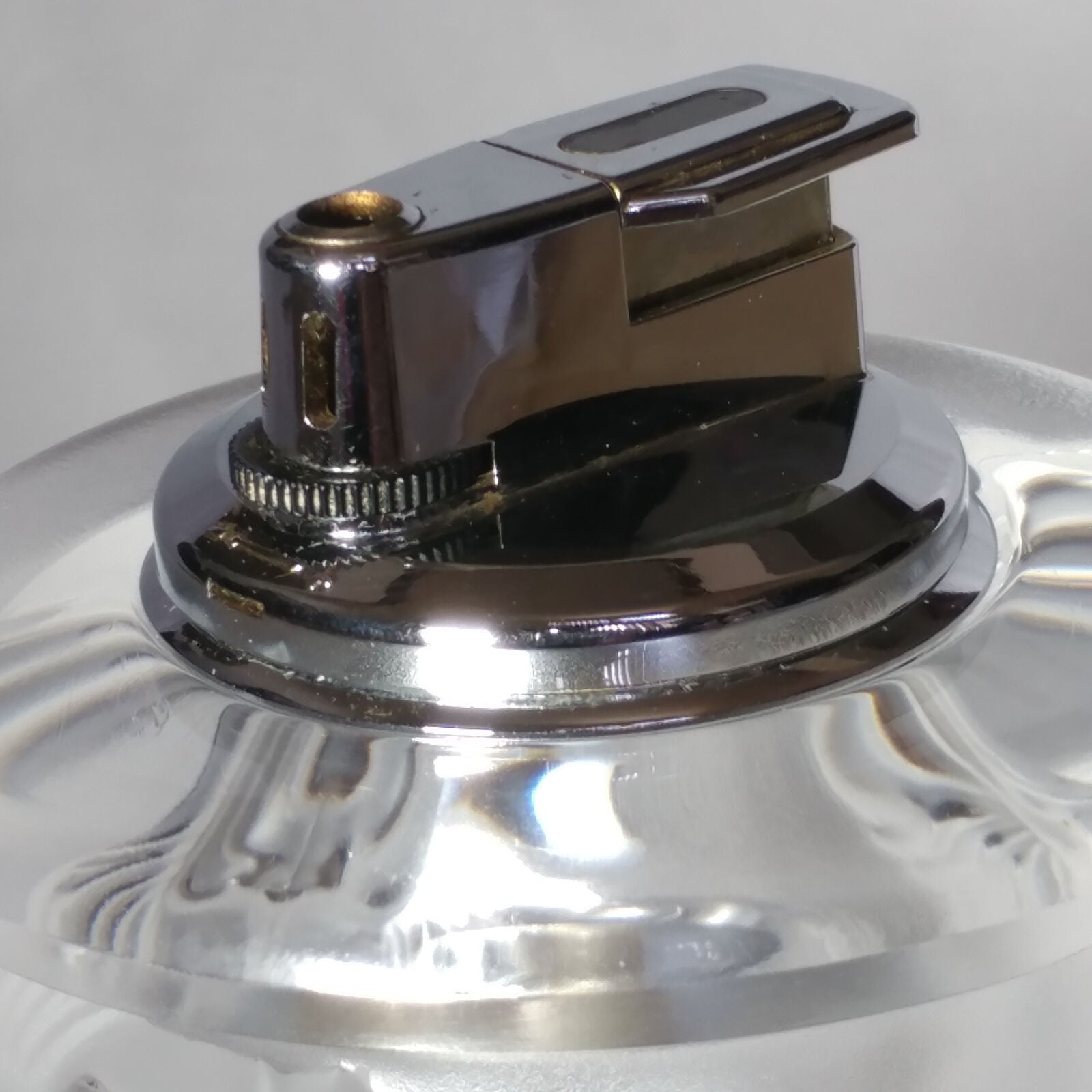 Lalique Crystal Tete De Lion Cigarette Lighter and Match Holder Set