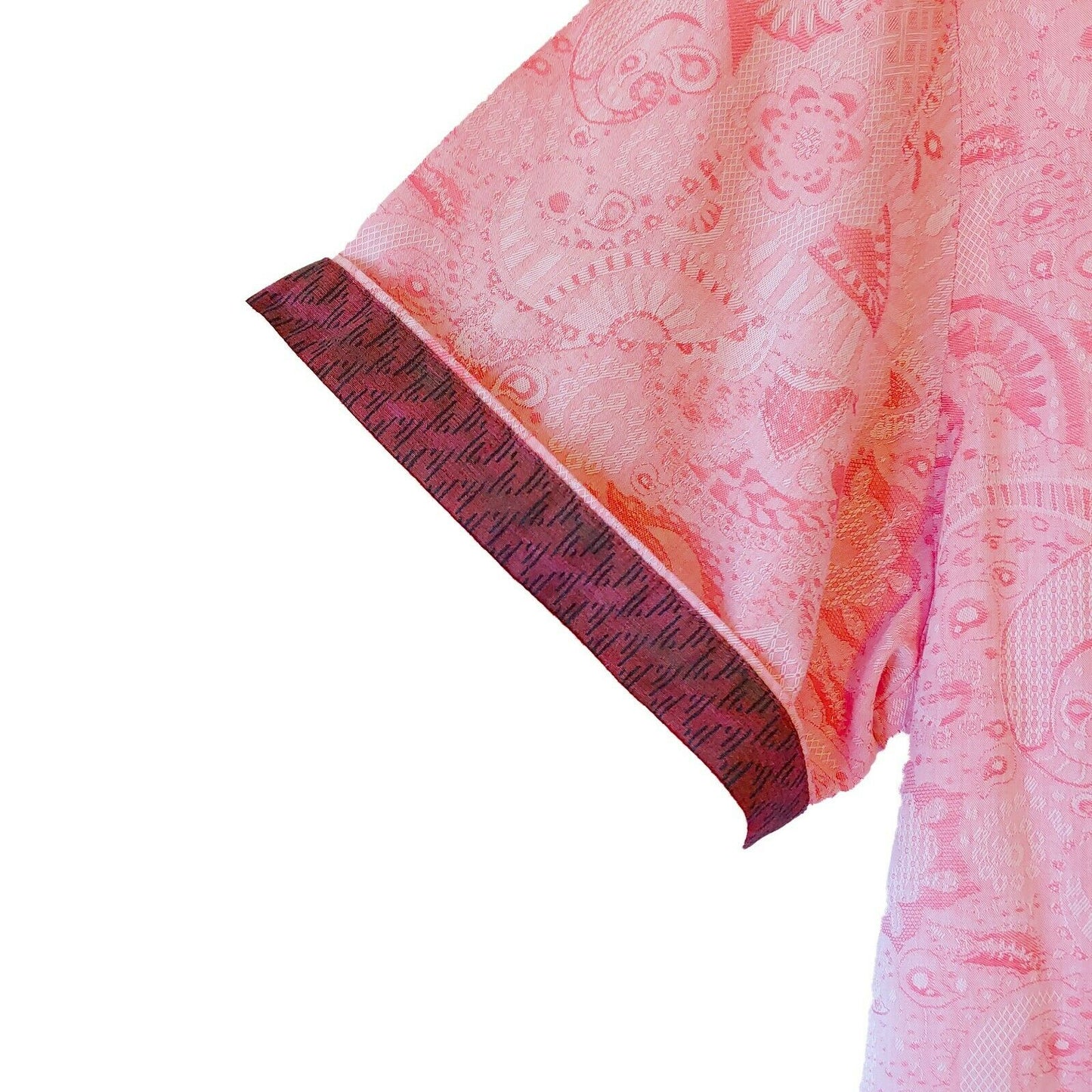 Robert Graham Short Sleeve Pink Floral Printed Sport Shirt Classic Fit - Medium