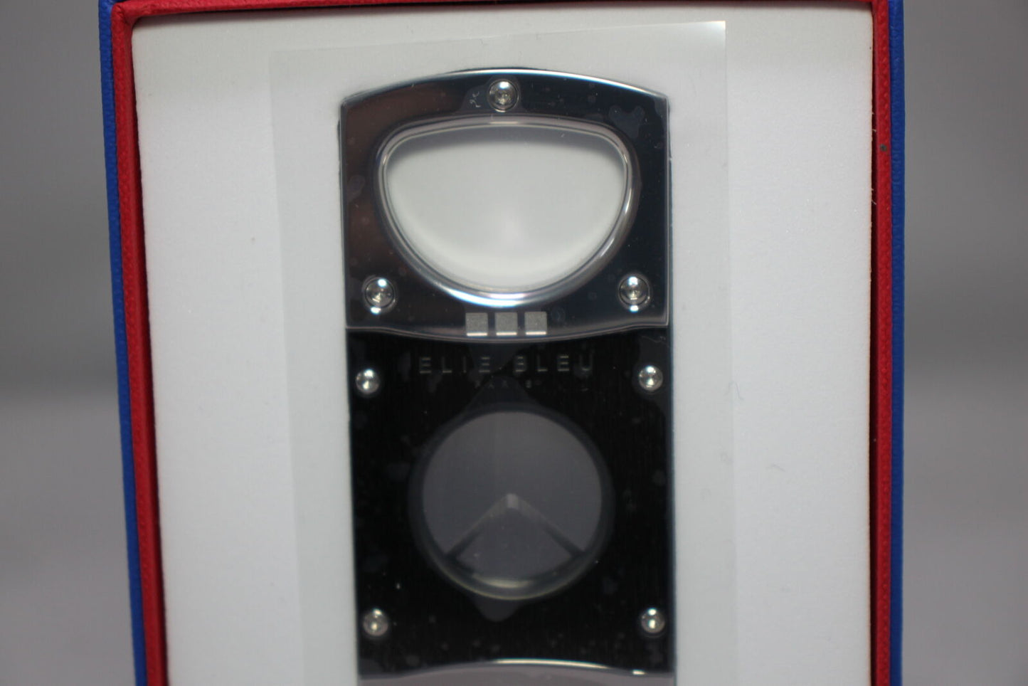 Elie Bleu Cigar Cutter Matte Black with Satin Stainless Steel | EBC1000 New