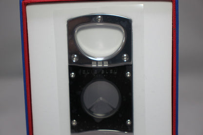 Elie Bleu Cigar Cutter Matte Black with Satin Stainless Steel | EBC1000 New