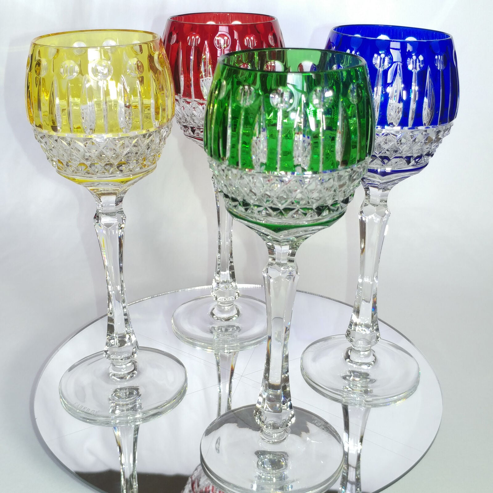 FABERGE XENIA IMPERIAL CASED CUT TO CLEAR CRYSTAL GOBLET SIGNED