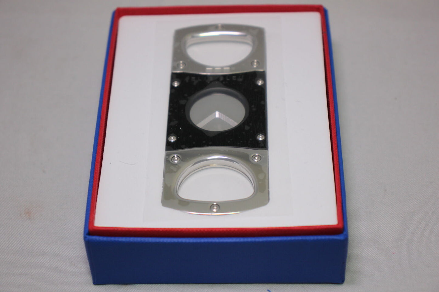 Elie Bleu Cigar Cutter Matte Black with Satin Stainless Steel | EBC1000 New
