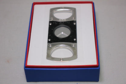 Elie Bleu Cigar Cutter Matte Black with Satin Stainless Steel | EBC1000 New
