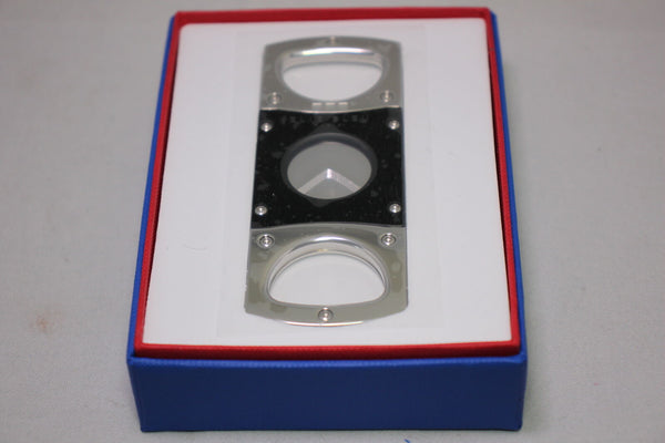 Elie Bleu Cigar Cutter Matte Black with Satin Stainless Steel | EBC1000 New