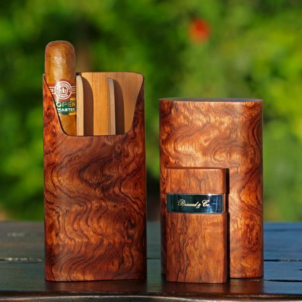 Brizard and Co. - The "Show Band" 3 Cigar Case - Bubinga