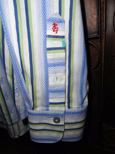 Robert Graham Classic Fit Blue Tonal Striped  Long Sleeve Shirt Size Medium