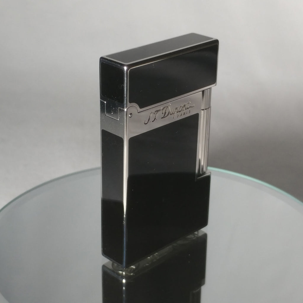 S.T. Dupont Black Chinese Lacquered Palladium Plated Ligne 2 Lighter