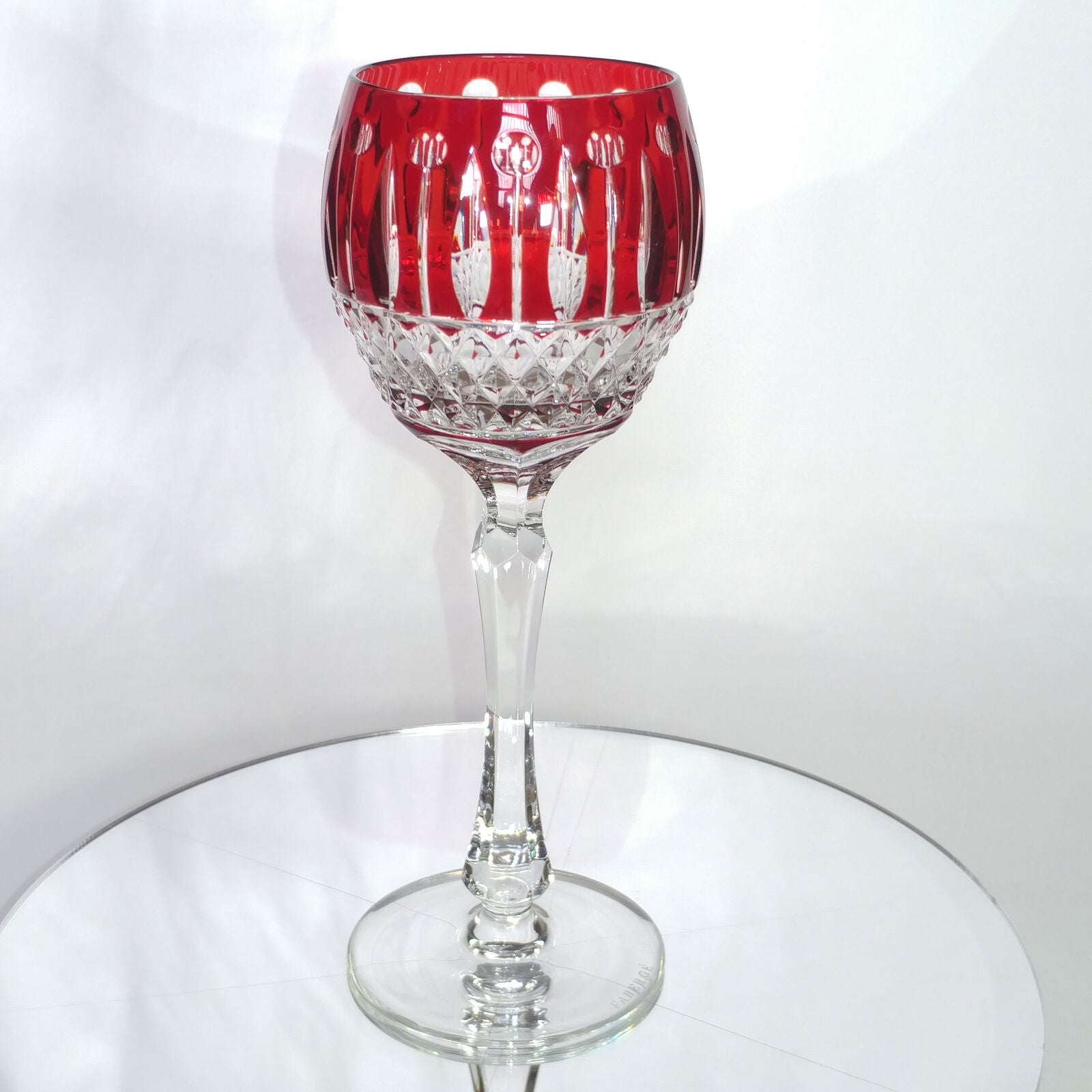 FABERGE XENIA IMPERIAL CASED CUT TO CLEAR CRYSTAL GOBLET SIGNED