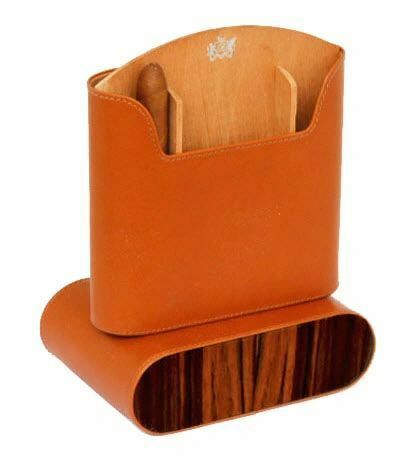 Brizard and Co - The "Show Band" Travel Humidor - Sunrise Tan and Macassar Ebony