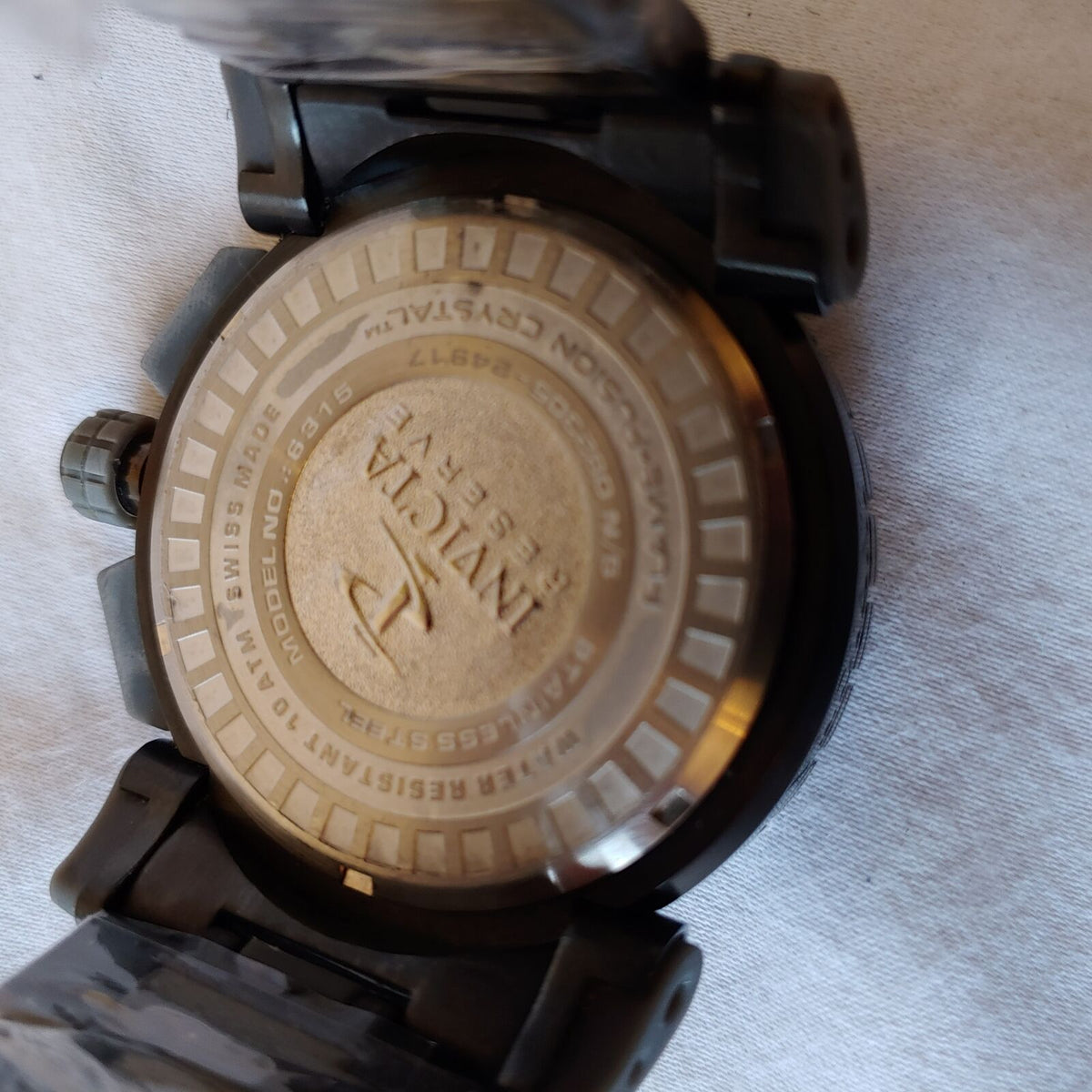 INVICTA RESERVE OCEAN HAWK QUARTZ WATCH - BLACK, GUNMETAL CASE WITH BLACK