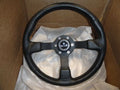 Marine Steering Wheel M521 Black Urethane Black Spoke & Billet Adaptor