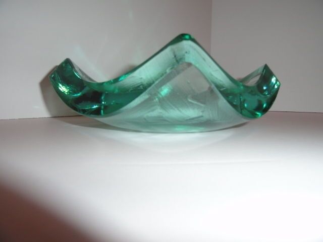 Stephen Schlanser Art Glass Bowl Brush Strokes Signed and Dated 1996