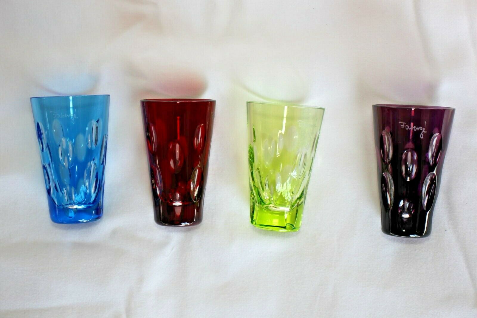 Faberge "Na Zdorovie" Bubble Vodka Shot Glasses- Set of 4 in original box