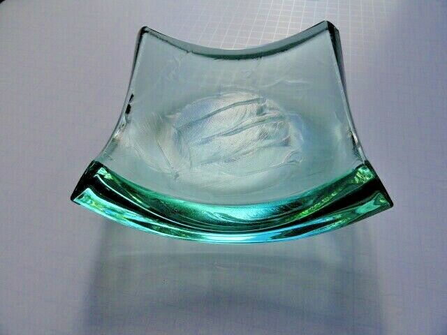 Stephen Schlanser Jade Art Glass Bowl Brush Stokes
