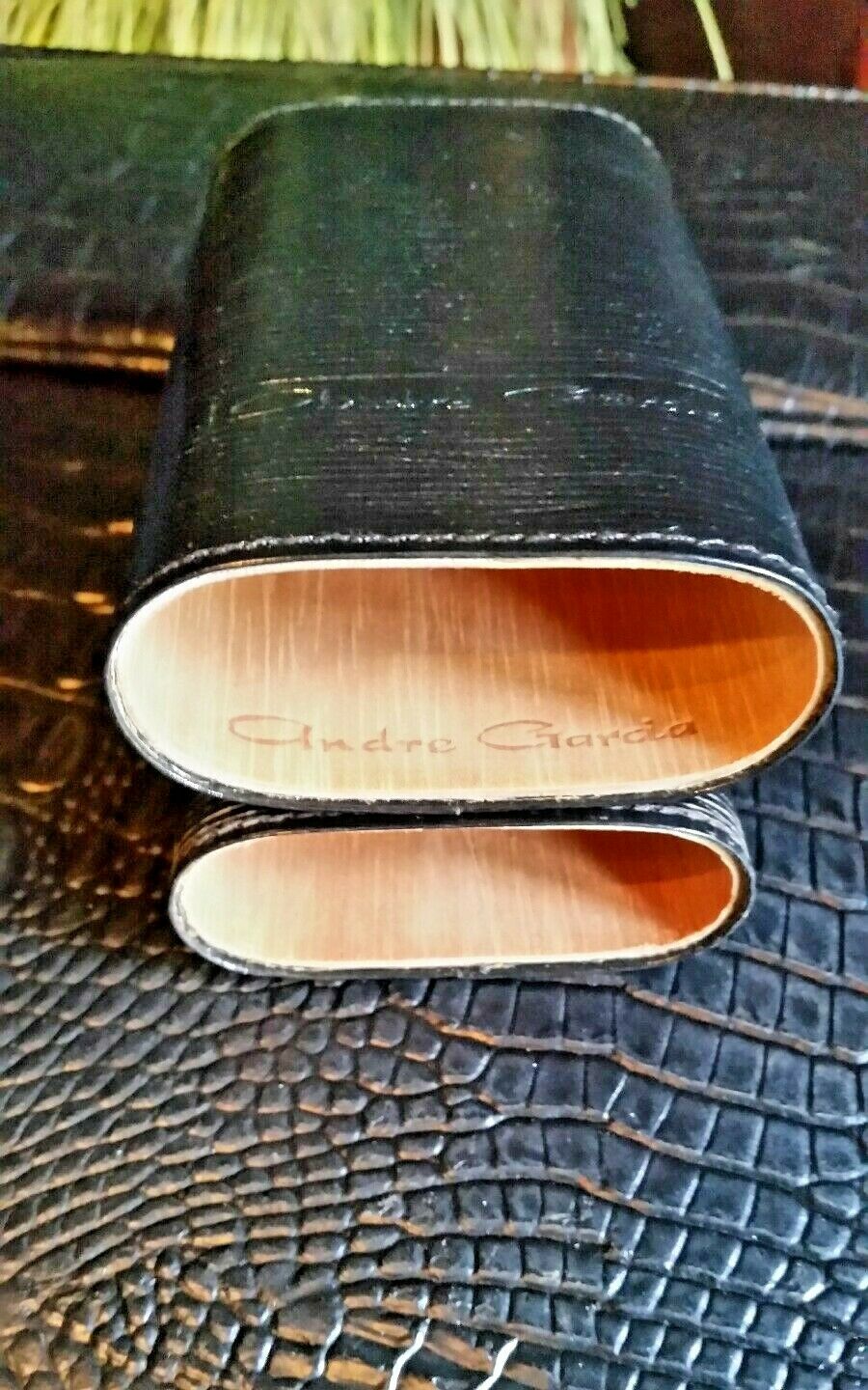 Andre Garcia Black  leather  case