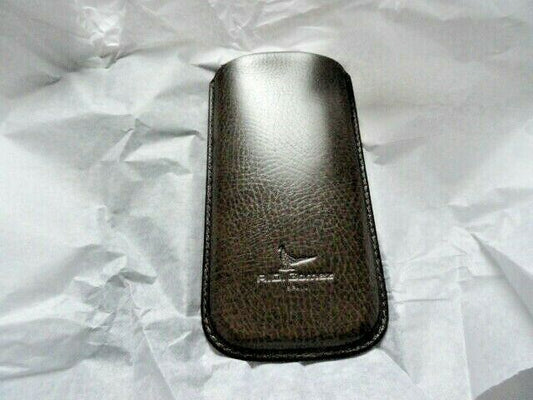 Pheasant Leather Eye Glass Case Xtra Wide Green 3.25" x 6.5"