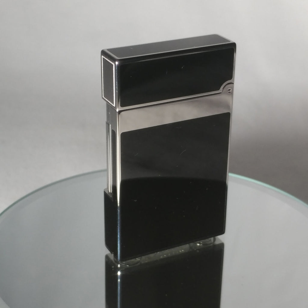 S.T. Dupont Black Chinese Lacquered Palladium Plated Ligne 2 Lighter