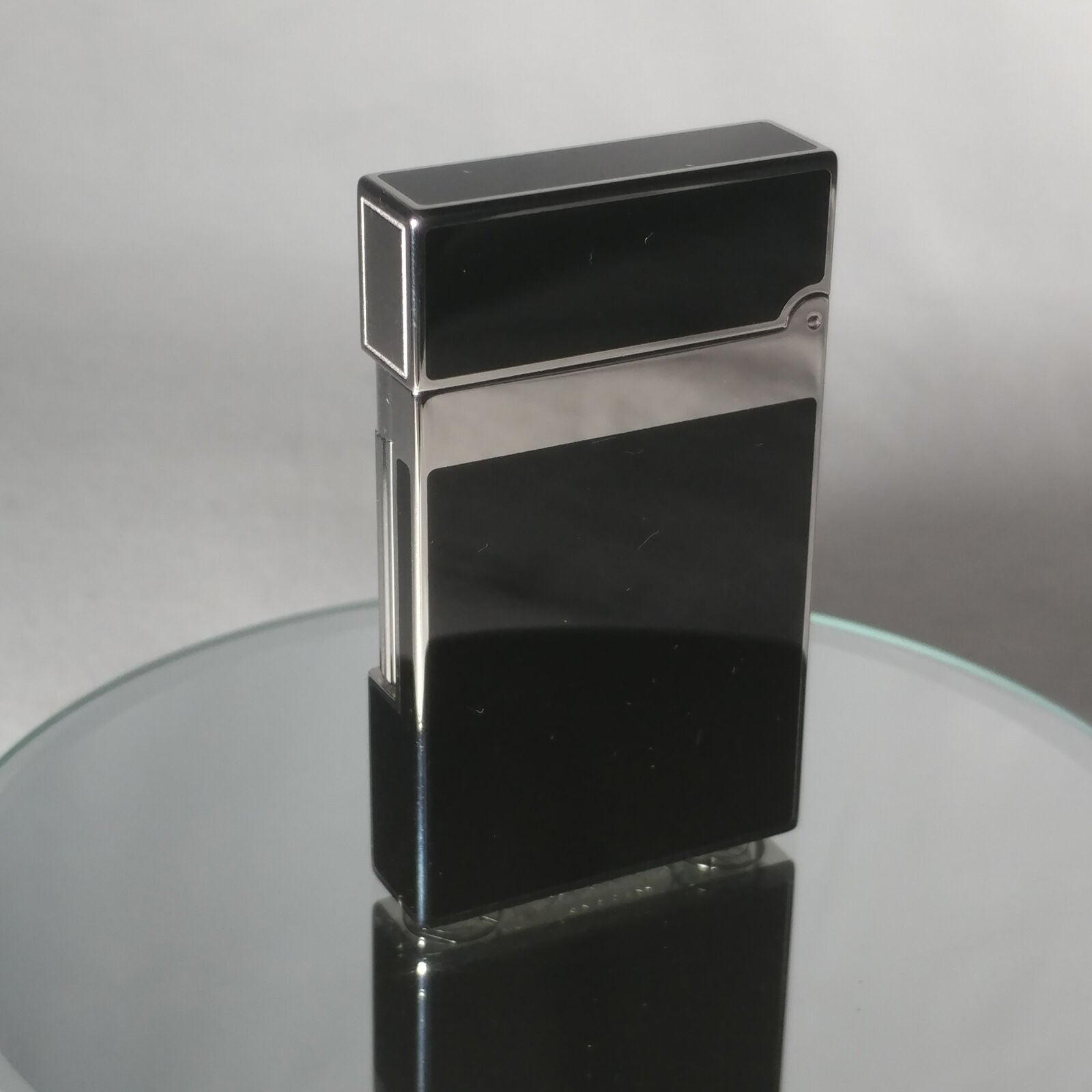 S.T. Dupont Black Chinese Lacquered Palladium Plated Ligne 2 Lighter