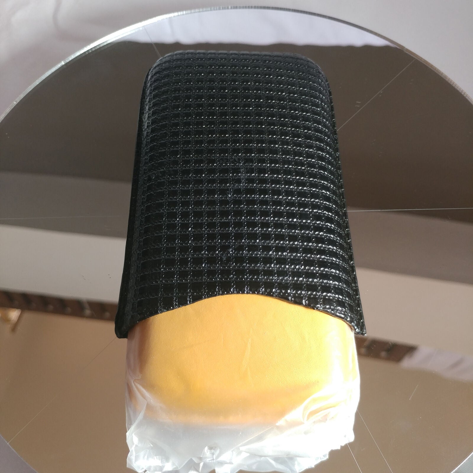 Yellow and Black Leather CIGAR CASE w/BLACK BAG | 2 CIGAR HOLDER