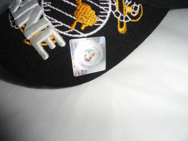 USMC Bulldog Ashtray & Marine Black Embroidered Baseball Cap Combo