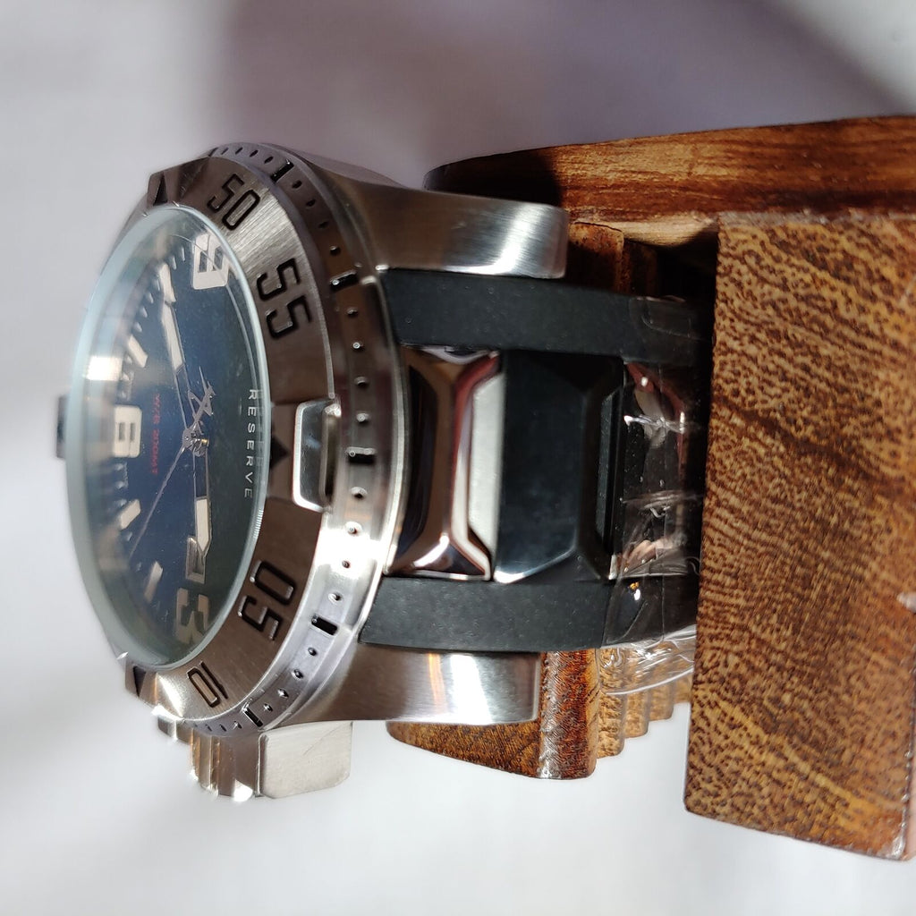 Invicta Stainless Steel Reserve Excursion Black Rubber Strap 6252