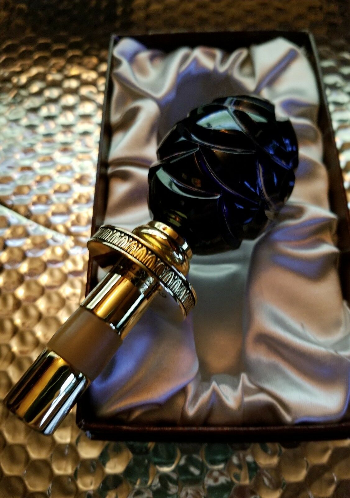 Faberge Blue Crystal Bottle Stopper