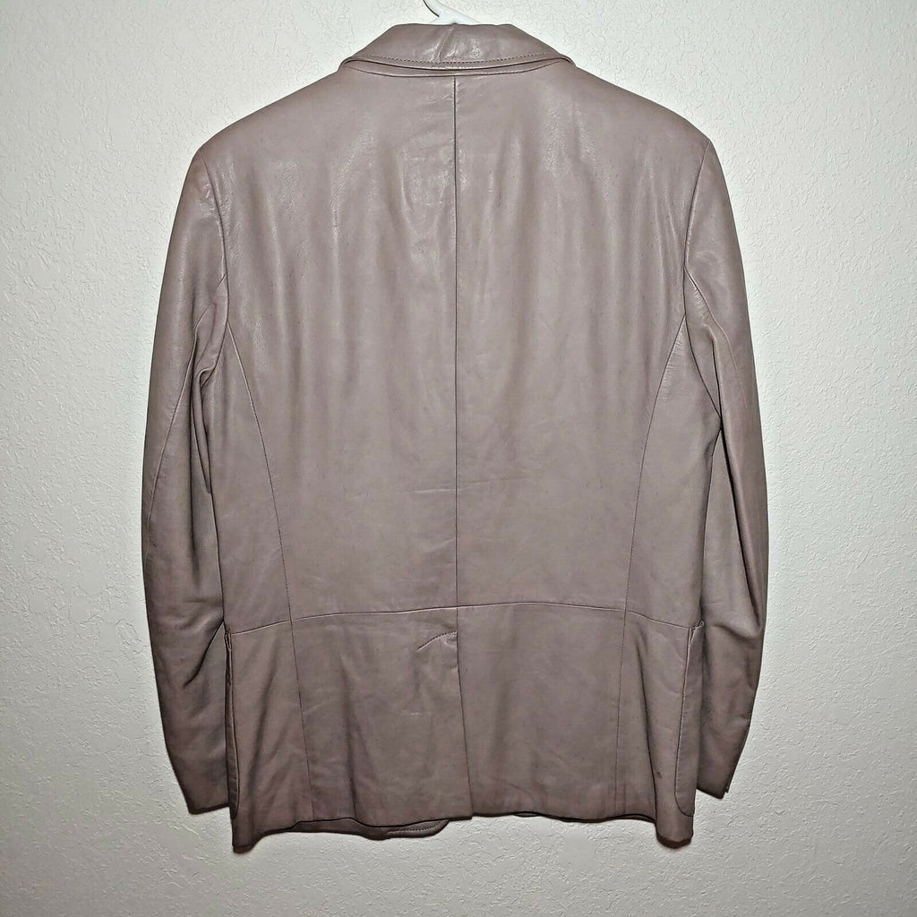 Fratelli Rossetti Men's Gray Leather Blazer/Jacket