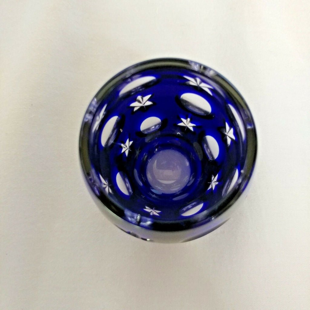 Faberge Na Zdorovye Cobalt Blue Crystal Shot Glass