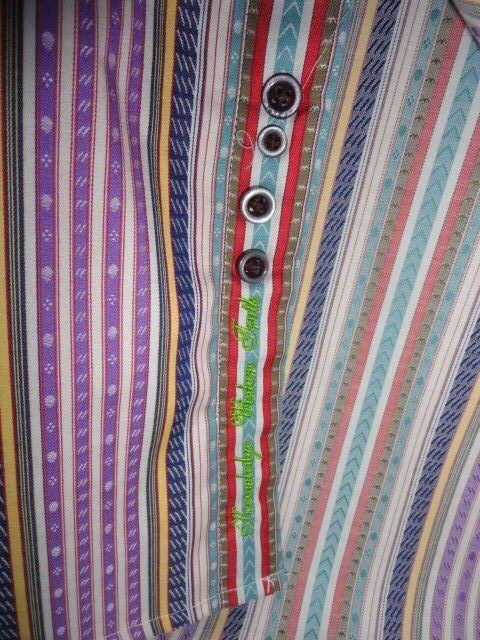 Robert Graham Lavender Multicolor Satin Stripe Shirt — Medium