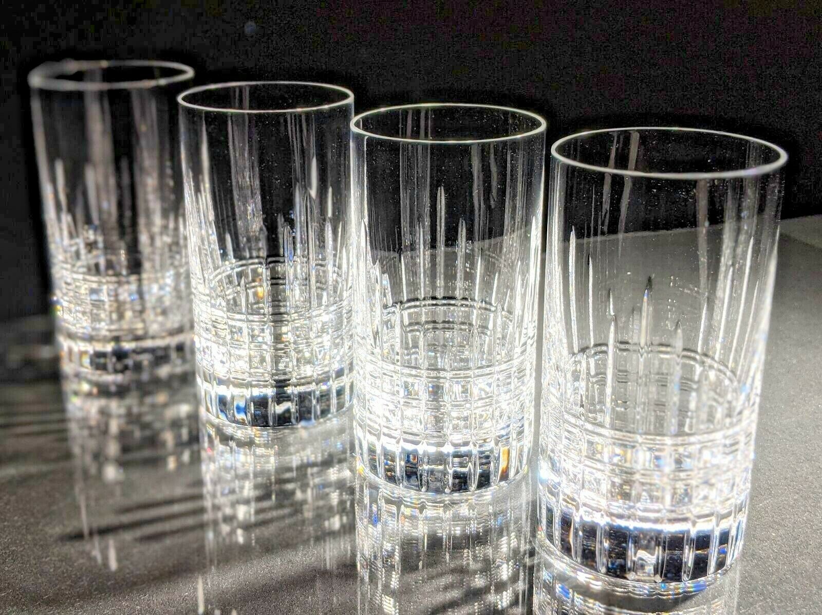 Faberge Atelier Clear Crystal Collection Tall Glasses  5 3/8" H x 2 3/4" W