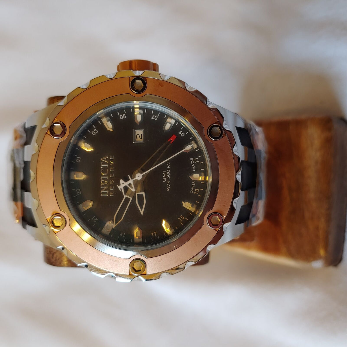 INVICTA SUBAQUA QUARTZ WATCH - ROSE GOLD CASE BLACK TONE STAINLESS STEEL