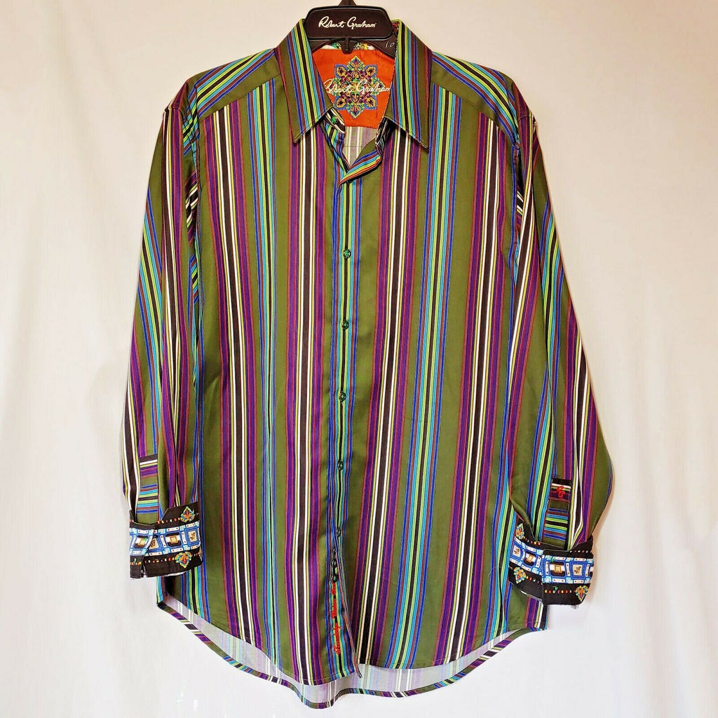 Robert Graham - Colorful Long Sleeve - Men's Medium Button Down Classic Fit