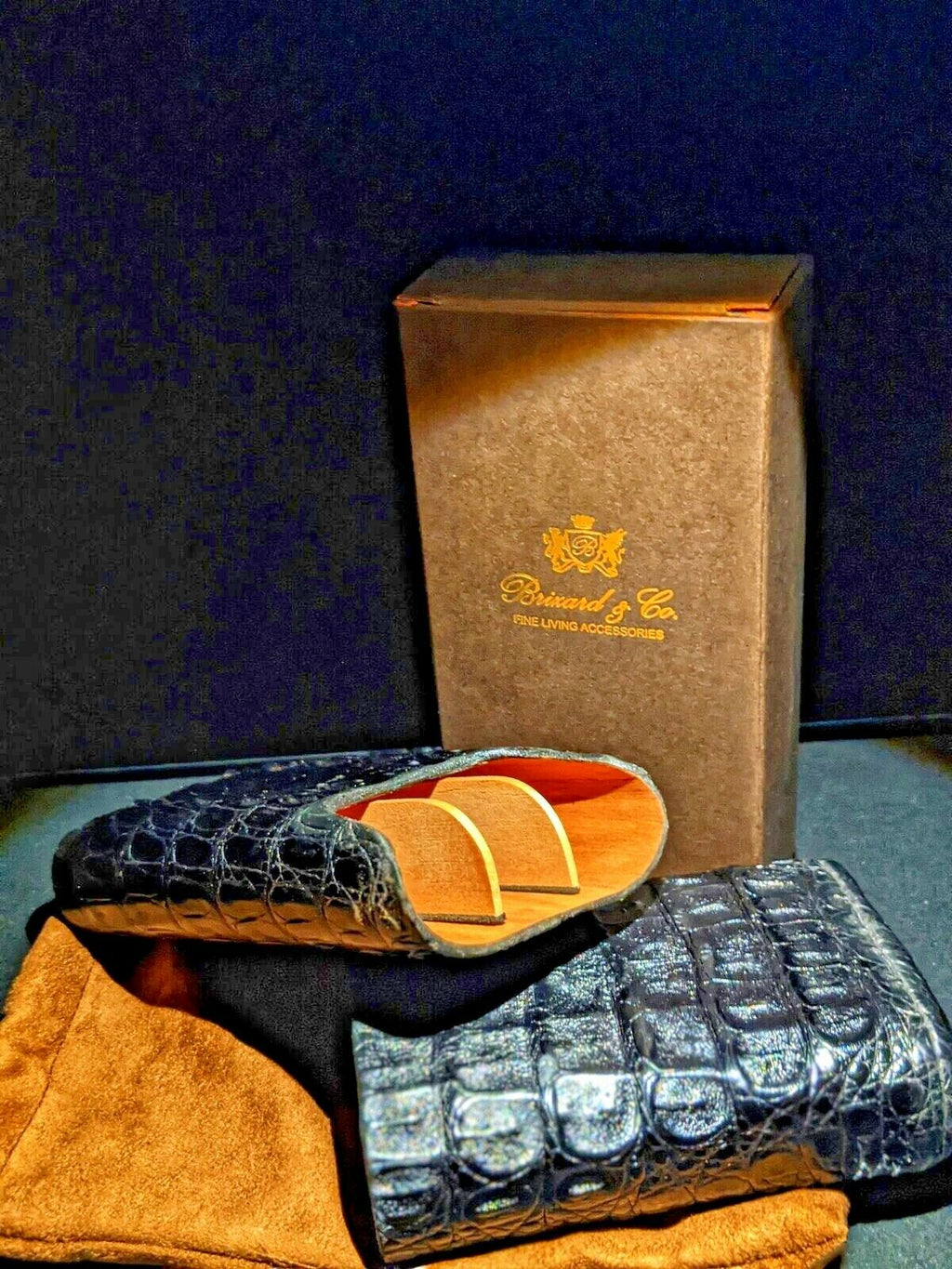Brizard and Co Black Caiman Genuine Carrying Case