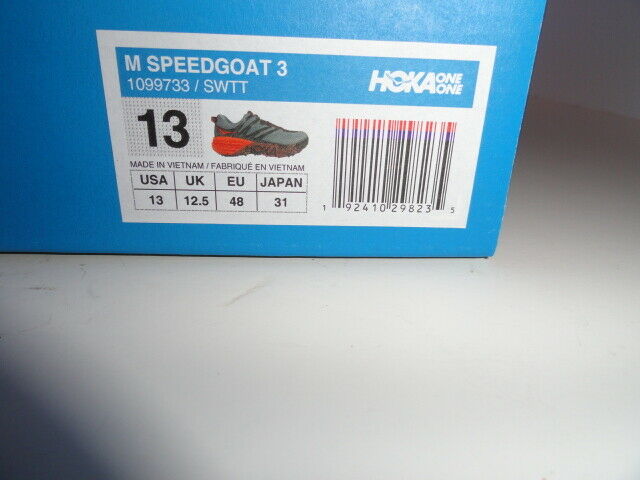 Hoka One Speedcoat 3 Gray and Orange  size 13 M