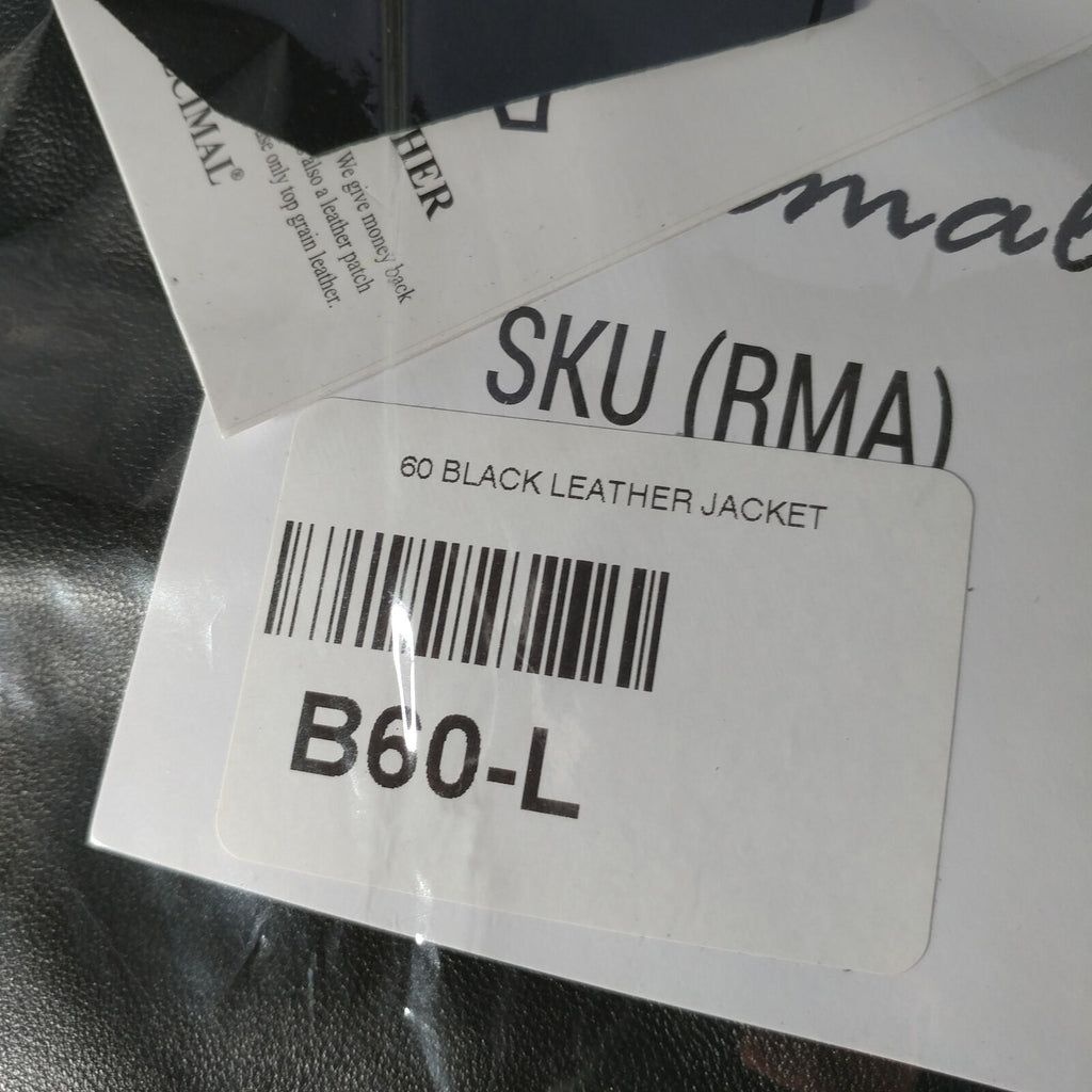 Decimal | Men's Black Leather Jacket | Size: Medium | Style: B60-L | NEW