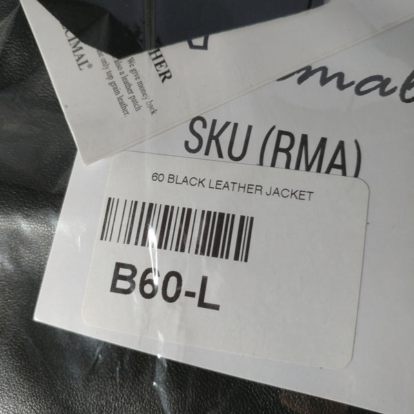 Decimal | Men's Black Leather Jacket | Size: Medium | Style: B60-L | NEW