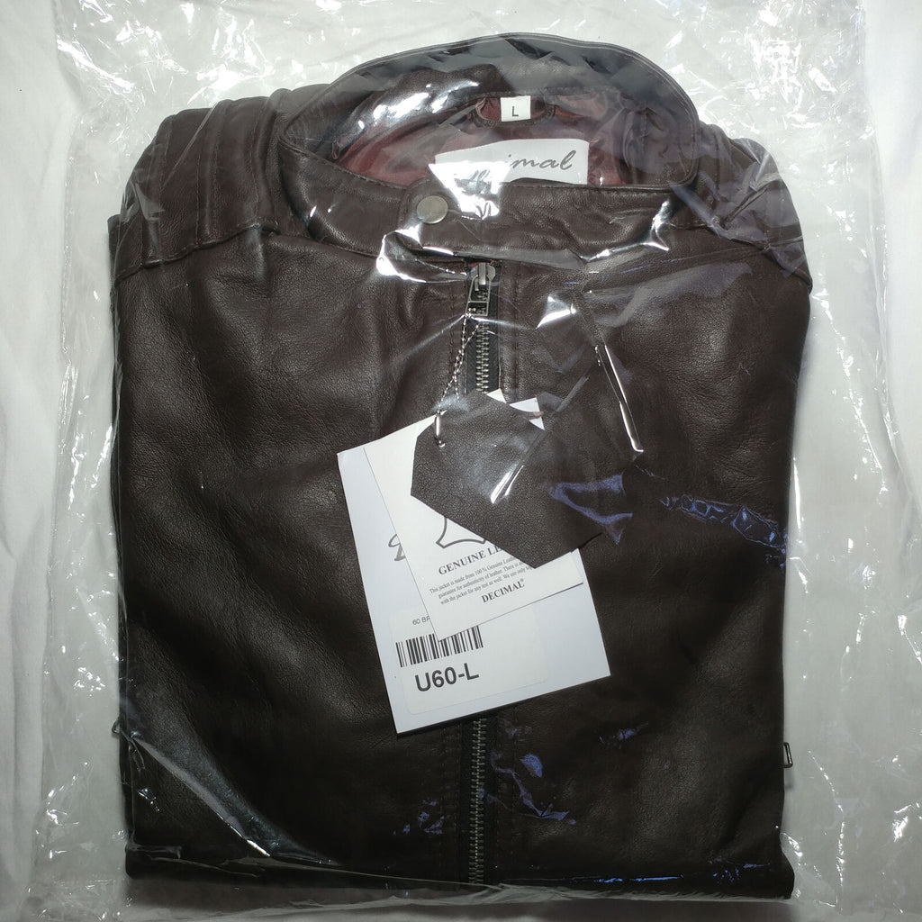 Decimal | Men's Brown Leather Jacket | Size: Large | Style:U60-L | NEW