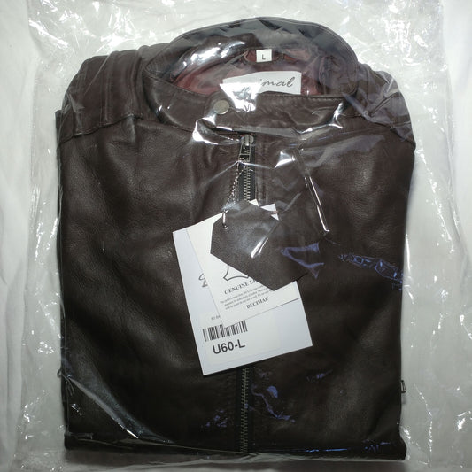 Decimal | Men's Brown Leather Jacket | Size: Large | Style:U60-L | NEW