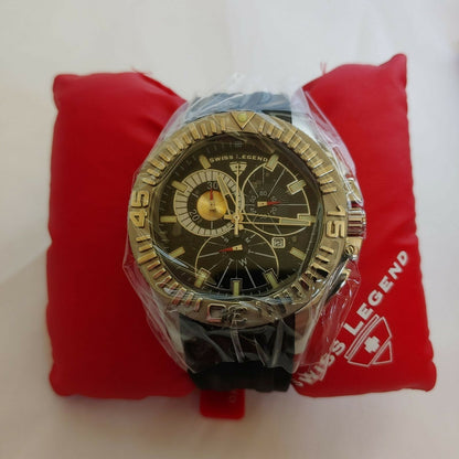 Swiss Legend Men's 'Evolution' Black Silicone Chronograph Watch | SL-10064-01SIL