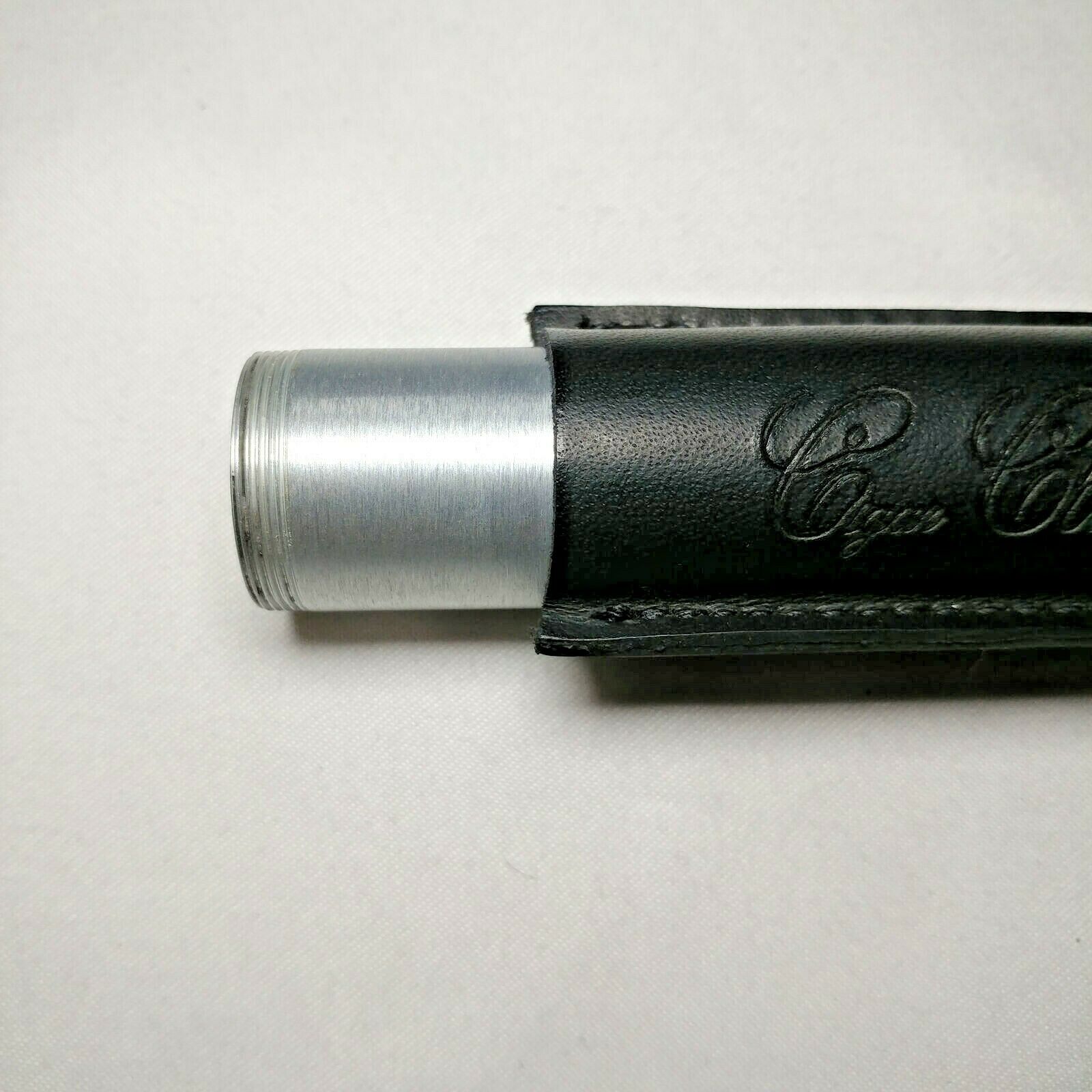 Cigar Classics | Travel Humidor Tube | Alum with Black Leather Holding Case